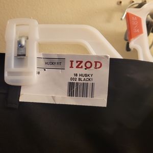 Izod boys black dress slacks. Size 18 Husky.